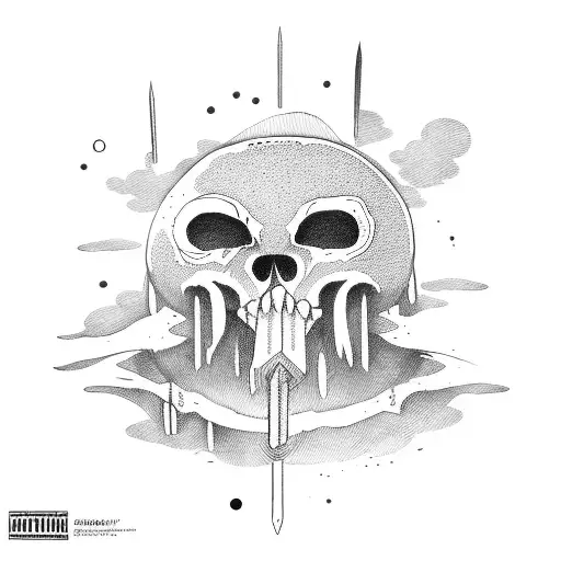 Guts From Berserk With A Brand Of Sacrifice Above His Head