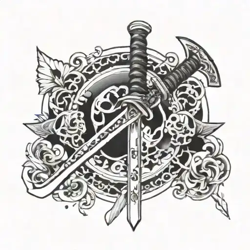 Katana Battle Axe Crossed