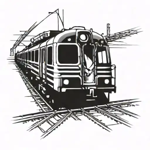 A Tattoo Design Featuring Intertwining Train Tracks Symbolizing The Journey Of Friendship And Love