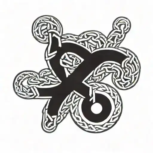 Celtic Knotwork Intertwined With A Bicycle Chain Bracelet