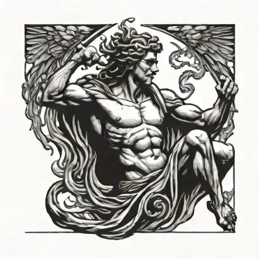 Prometheus Greek God Stealing Fire