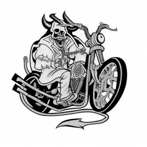 A Skull King Riding A Motorcycle