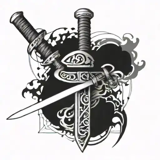 Katana Crossed With Battle Axe