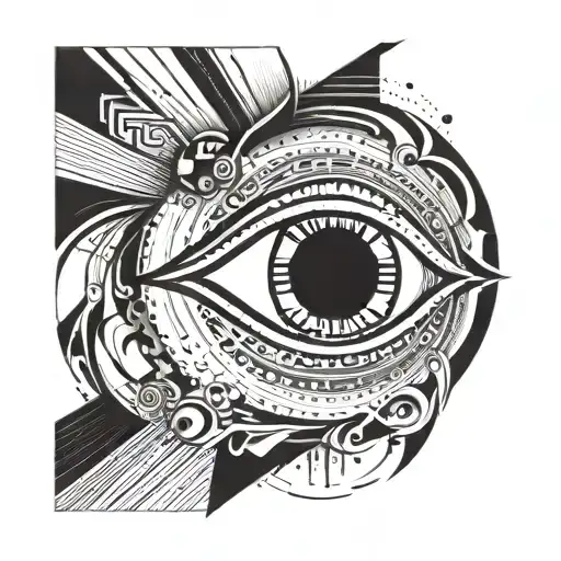 An Intricate Design Of A Vinyl Record With Abstract Eye Patterns Embedded Within The Grooves