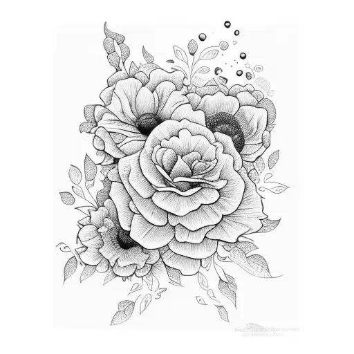 Fineline Floral With Many Flowers