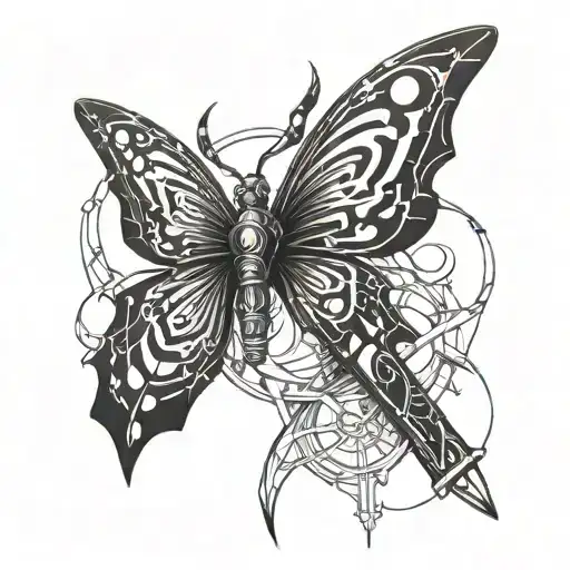 A Futuristic Cyberpunk-inspired Butterfly Sword Design