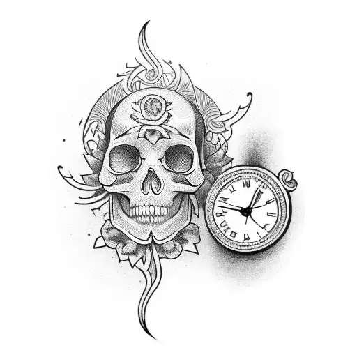 Clock And Skull
