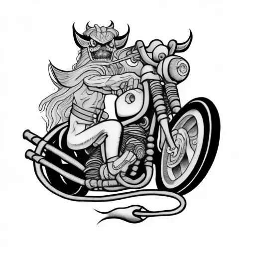 A Demon Riding A Motorcycle