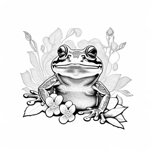 Frog With Flowers