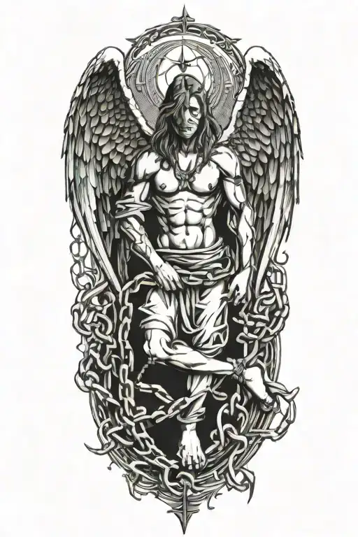 Angel Chains Wrapping Upward From Ankle