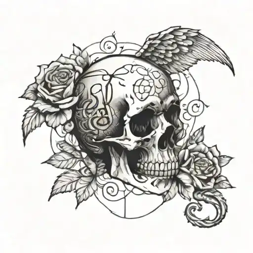 Combine The Concept Of Memento Mori And Angel Numbers Into A Unique Design