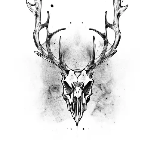 Stag Skull And Owl Head