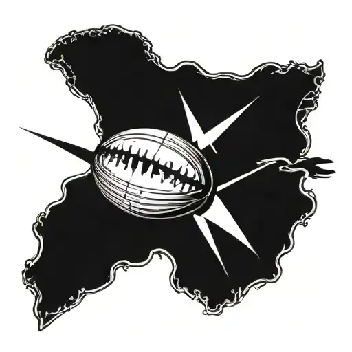 A Rugby Ball Morphing Into A Compass Rose