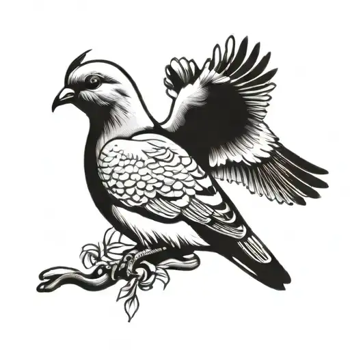 A Stylized Image Of A Mourning Dove Perched On A Dog's Paw