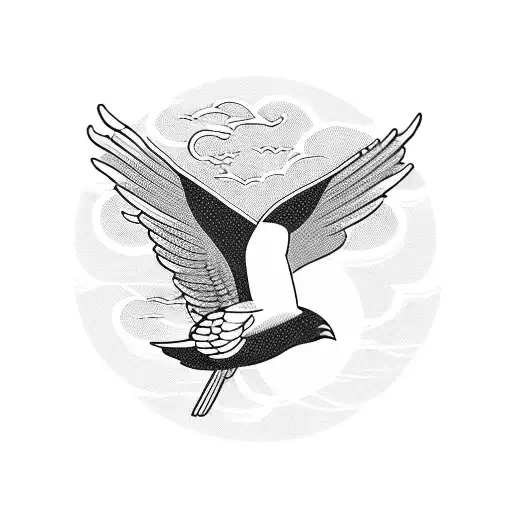 Bird Flying Above Sunset