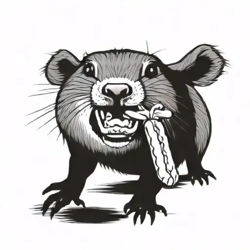 Capybara Eating A Hot Dog