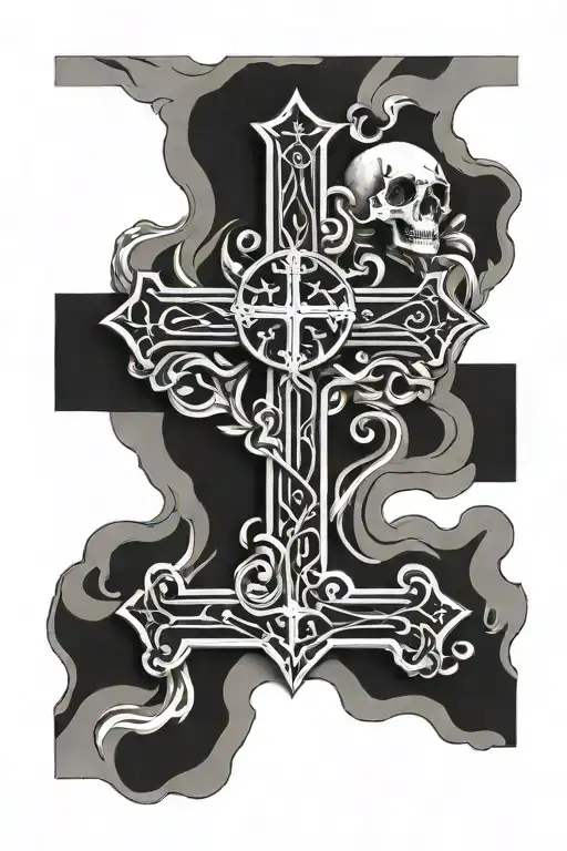 Christian Cross With Life Goes On