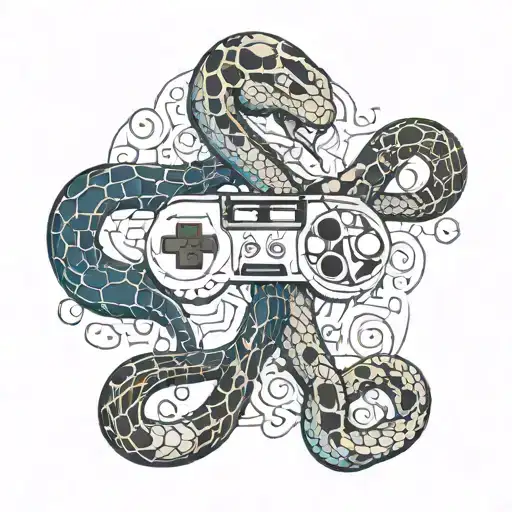 A Video Game Controller Morphing Into A Snake With The Inter Milan Football Club Colors
