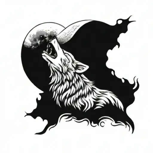 A Wolf Howling At The Moon