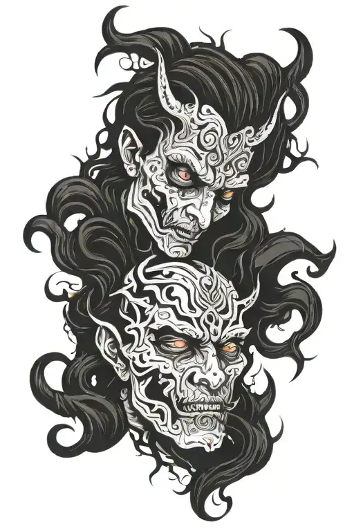 A Two-faced Demon That Represents The Struggles Of Living With Bipolar Disorder