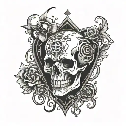 Cyber Sigilism Heart With Skull