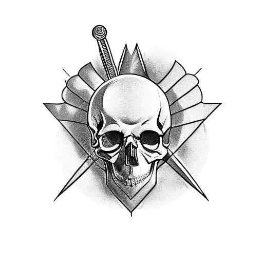 Skull With Jojo's Bizzare Adventure Stand Arrow