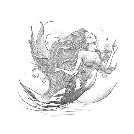 A Mermaid In A Vertical Position