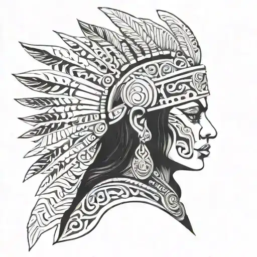 Head Of Warrior Woman Azteca