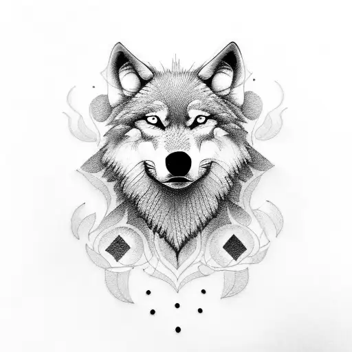 Wolf With Colored Eyes