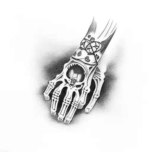 Skeleton Hand With Chain