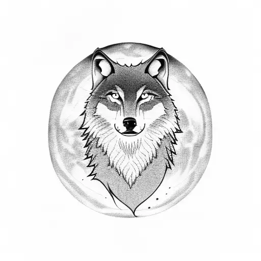 A Wolf Howling At The Full Moon