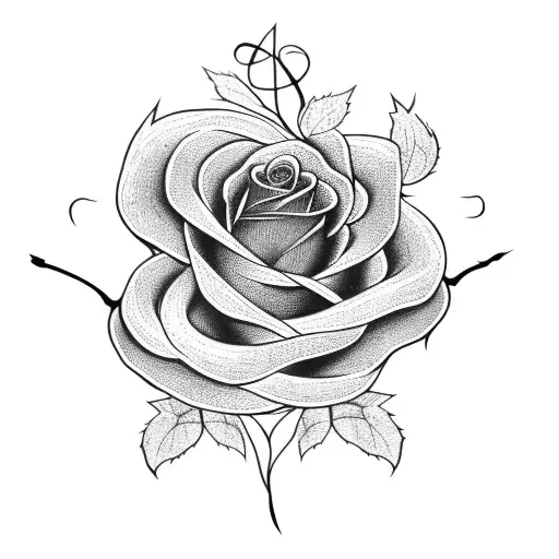 Pumpkin With A Black Rose And Vines