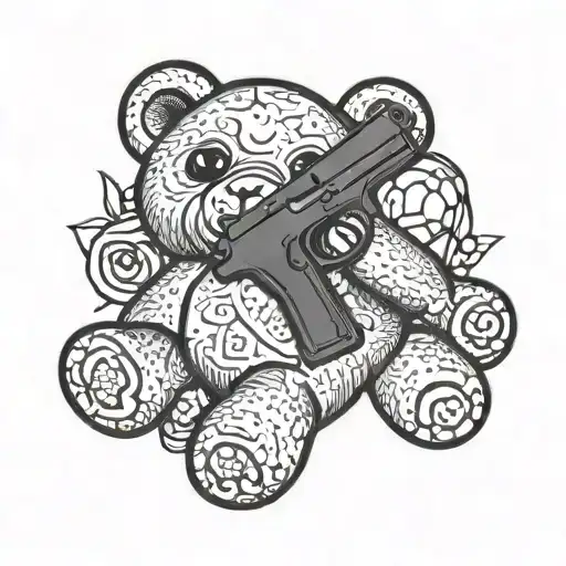 Teddy Bear Emoji With Pistol
