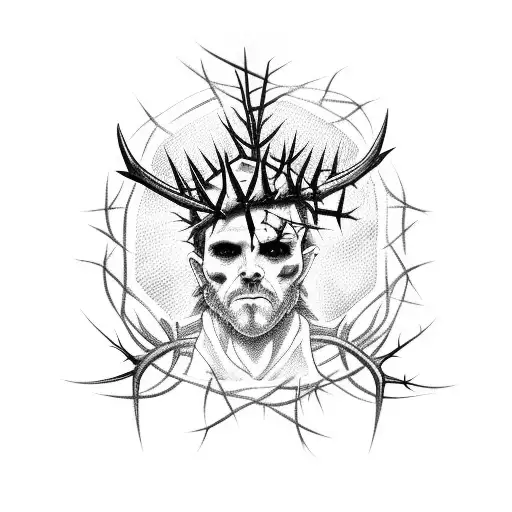 Demon Wearing A Crown Of Thorns
