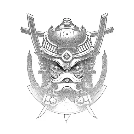 Japanese Warrior And Pagoda