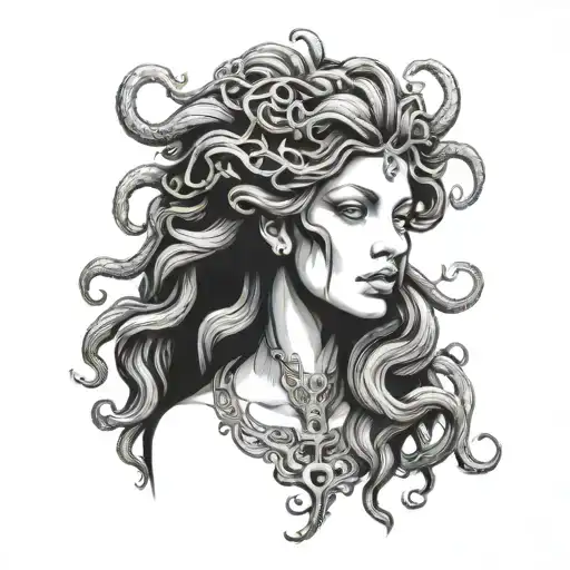 Beautiful Woman Representing Medusa
