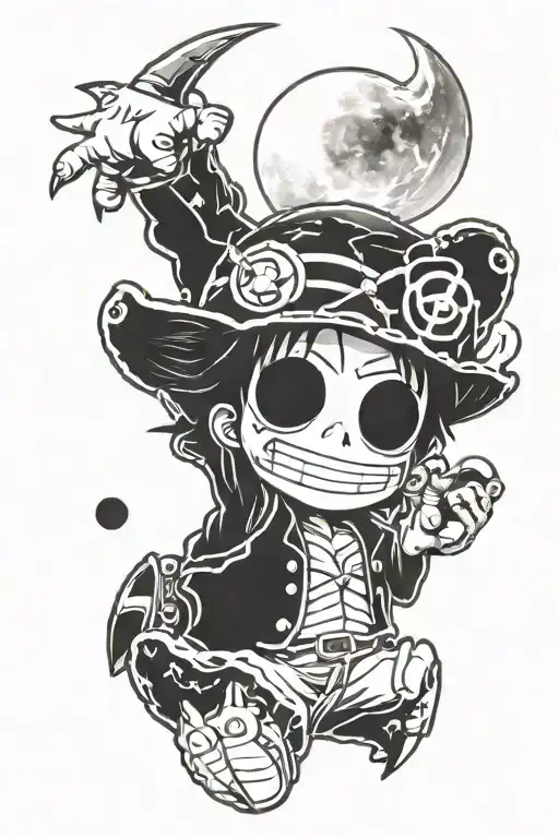 Moon With One Piece Anime