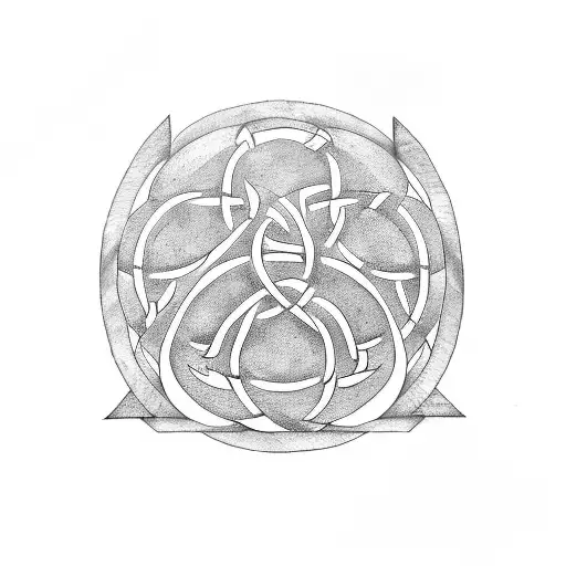 Combine The Triquetra And The Norse Tree Of Life Into A Single Design