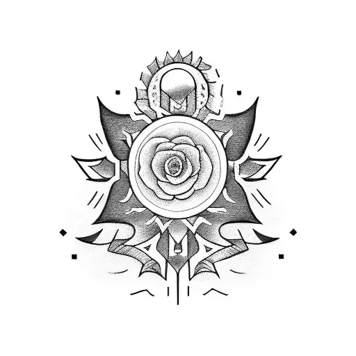 A Tattoo Depicting The 7 Stages Of Love In A Blackwork Style