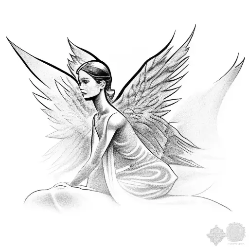 Angel Side View Praying