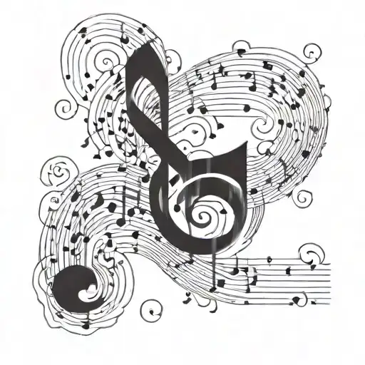 A Minimalist Design Of A Music Note Morphing Into An Animal Shape