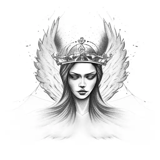 Angel Winds With A Crown And A Halo