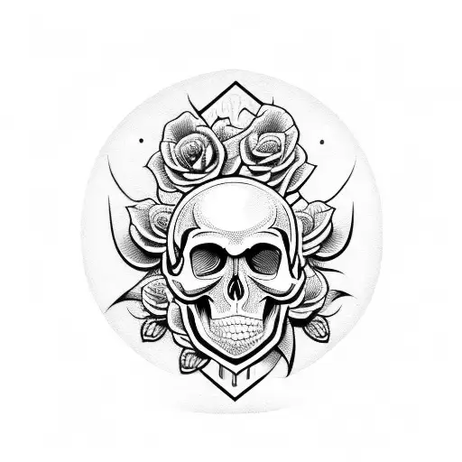 Flowers And Skull Back