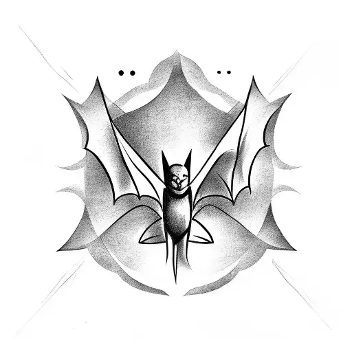 Bat With Spread Wings