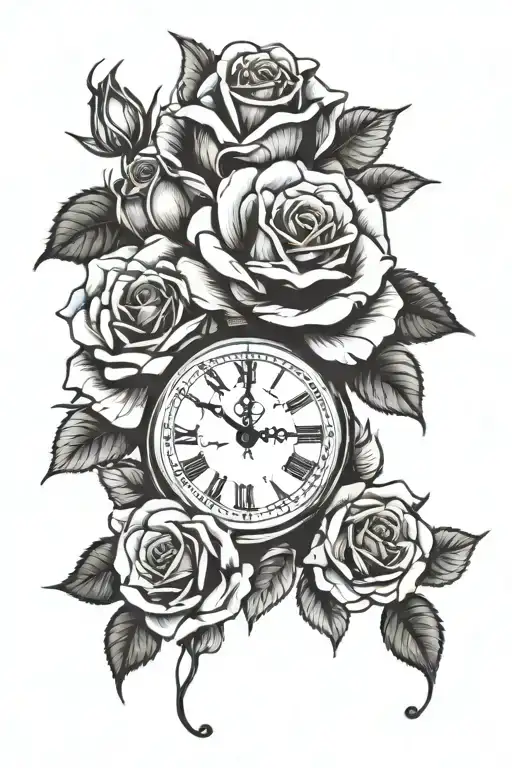 Roses And A Clock