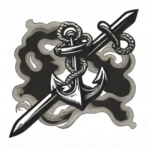 Anchor With Two Daggers Across