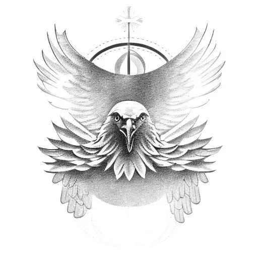 Eagle With Halo And Angel Wings