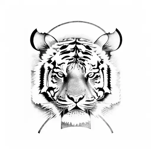 A Majestic Tiger Playing A Piano In A Mystical Forest