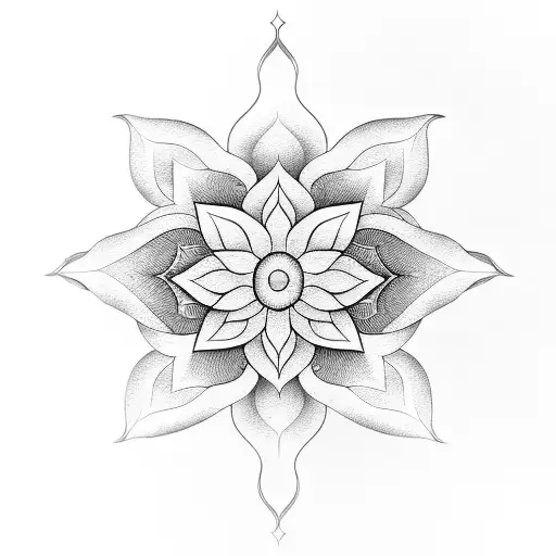 Lotus With Geometric Petals