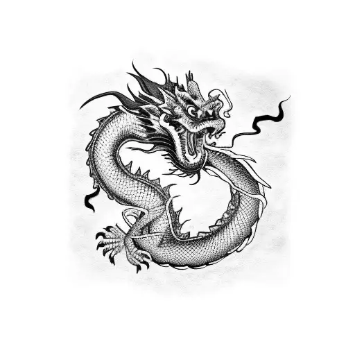 Smoke Chinese Dragon